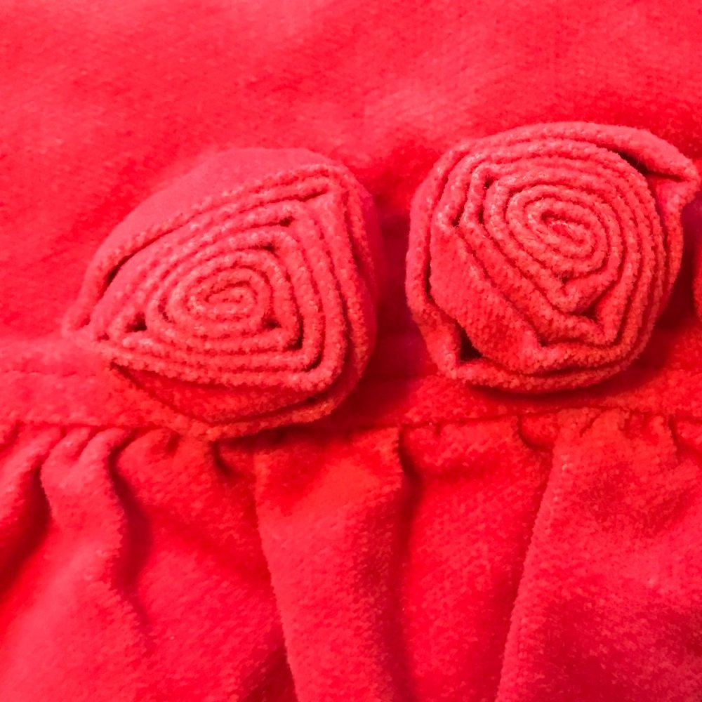 Gymboree Bright Pink Dress Rosette Trim Leopard Lining Vintage 100% Cotton - Picture 3 of 3
